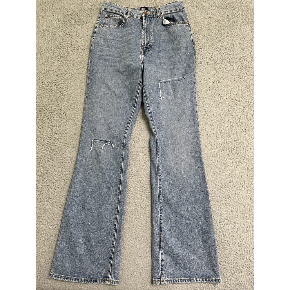 BDG Urban Outfitters Stretch High-Rise Flare Womens 29 Light Wash Slashed